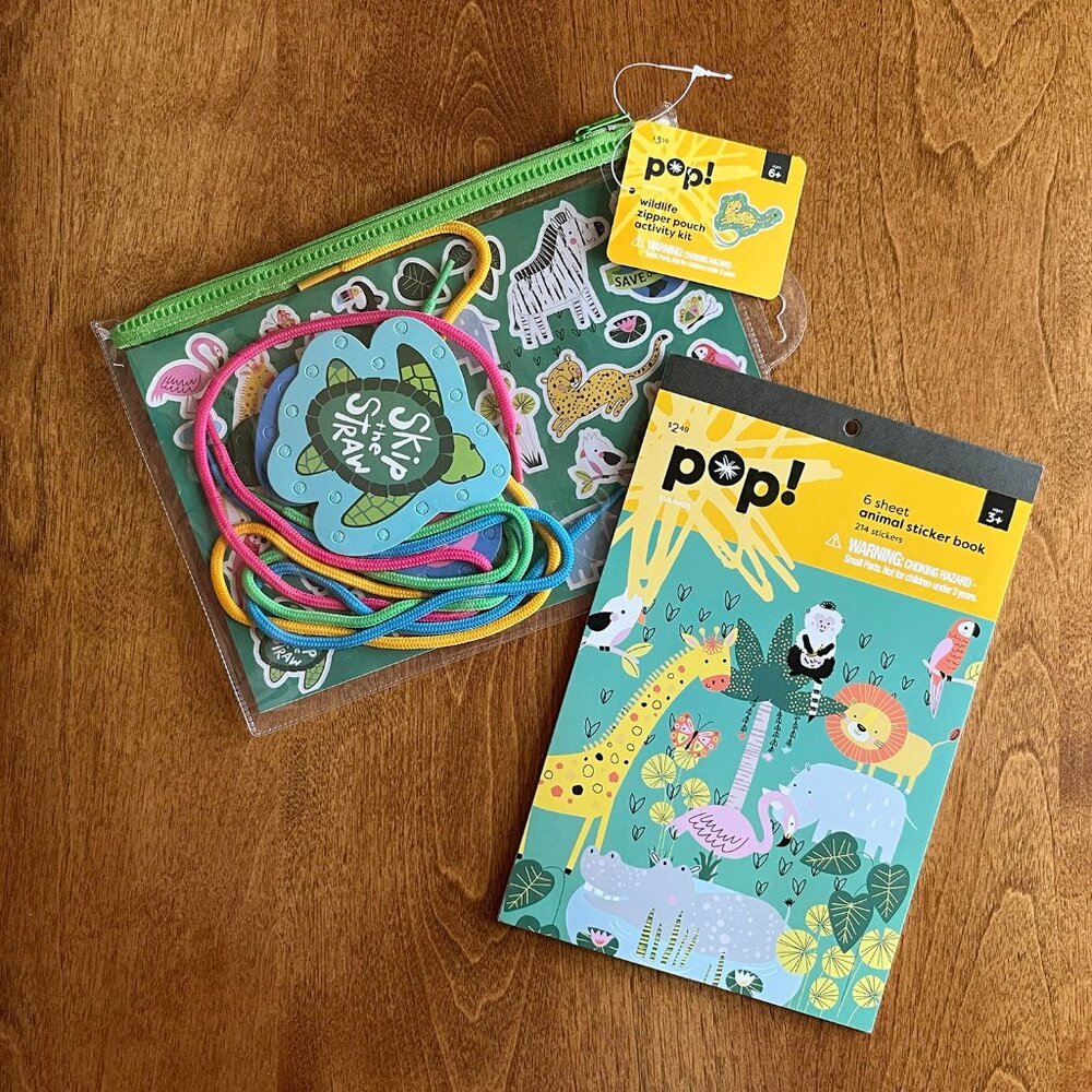 Joann Fabrics Pop! wildlife stickers and lacing cards NWT
